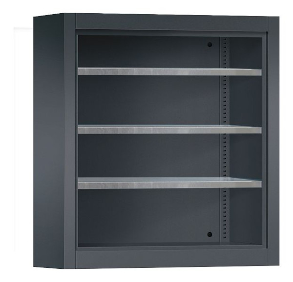 C+P Stahlregal mit Rückwand Serie 13, H830xB700xT300mm, Farbe: Schwarzgrau, 134013-02 S10004