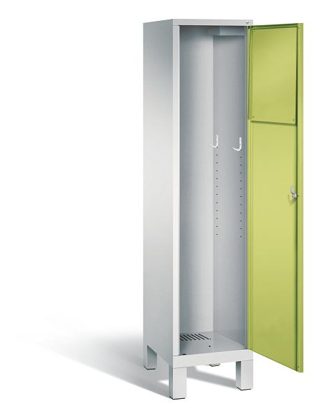 C+P Wäsche-Sammelschrank Evolo, H1850xB420xT500mm, Farbe: Lichtgrau / Viridingrün, 48070-210 S10124