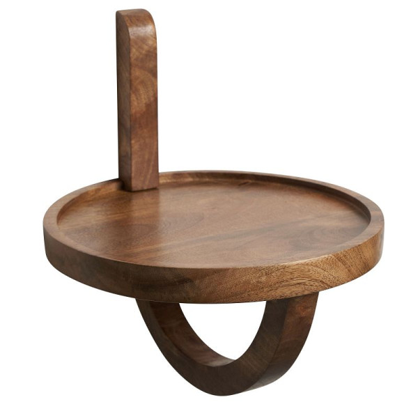 Wohnling Wandregal 30x33x30 cm Mango Massivholz Hängeregal Rund Modern, Design Nachttisch für die Wand, Regal Hängend, WL6.788