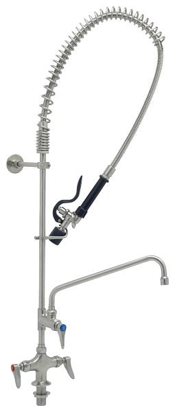 KBS EVERSTEEL Edelstahl 2-Hebelmischer 1-Loch mit Schwenkhahn mit LOW-FLOW Brause, 20911041