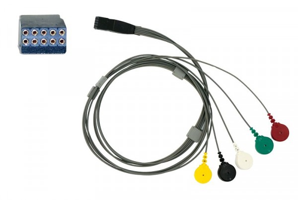Golmed 5-adriges LZ-EKG-Komplettkabel mit Druckknopf, zu Medset Telesmart, 1-5-MED-TH