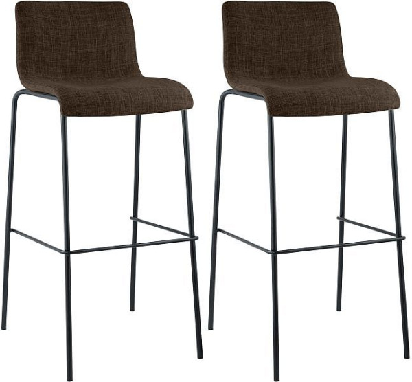 CLP Barhocker Hoover Stoff 4-Fuß Gestell schwarz, braun, VE: 2 Stück, 304477