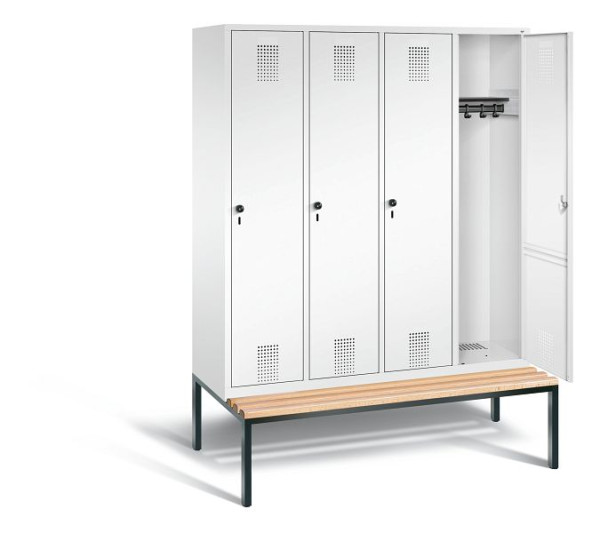 C+P Garderobenschrank Evolo, H2090xB1590xT815mm, Farbe: Verkehrsweiß, 48050-42 S10293