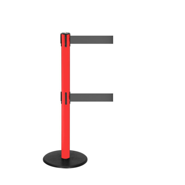 Stein HGS Personenleitsystem -P-Line Duo-, rot, grau, mit Gurtendstück (Standard), Gurtlänge: 2 x 4 m, 14152-1102