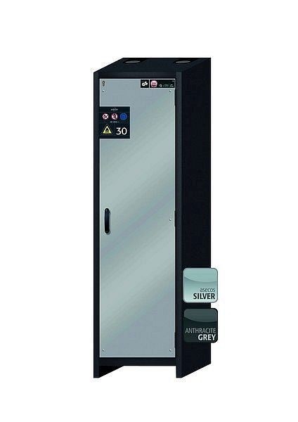 asecos Sicherheitsschrank Q-CLASSIC-30, Q30.195.056.R in Silber mit 4x Auszugswanne Standard (Edelstahl), 31007-069-33424