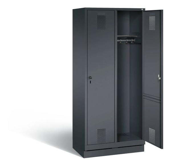 C+P Garderobenschrank Evolo, H1800xB810xT500mm, Farbe: Schwarzgrau, 48020-22 S10020