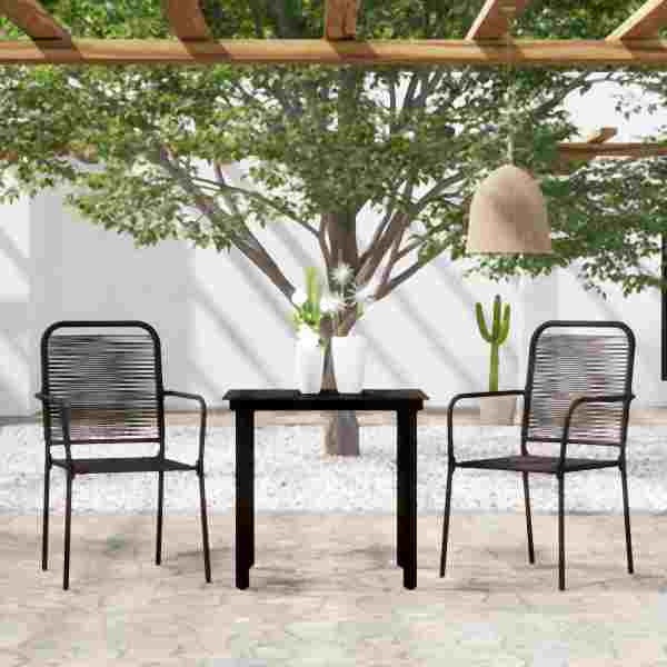 vidaXL 3-tlg. Garten-Essgruppe Schwarz, 3099137, 8720286911112