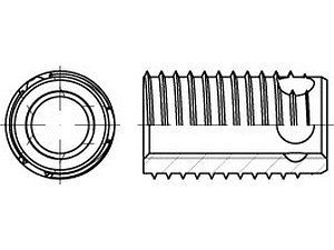 ART 88308 ENSAT-Gewindeeinsätze Stahl gehärtet M 8 galvanisch verzinkt, mit Bohrung, Typ 308 VE=S (100 Stück)