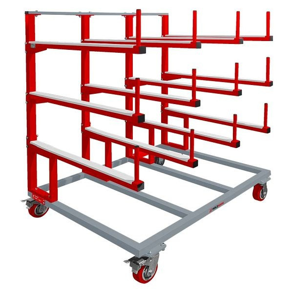 Holzmann Fahrbarer Tragarmwagen mit 4 Ablage-Ebenen, TAW90