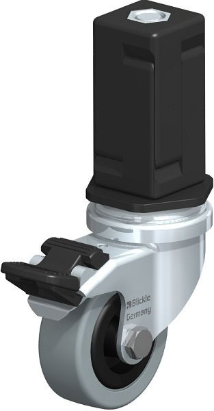 Blickle LRA-VPA 50G-FI-EV05 Apparate-Lenkrolle mit Expander & Feststeller, Vollgummi, Grau, 847951