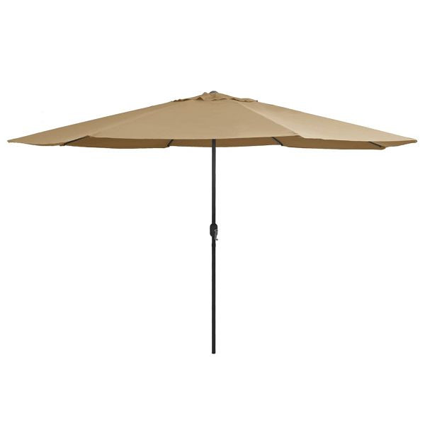 vidaXL Sonnenschirm mit Metall-Mast 390 cm Taupe, 47381