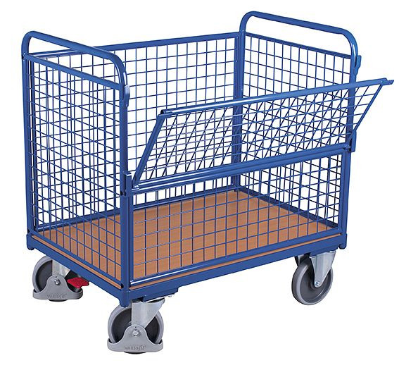 VARIOfit Drahtkastenwagen, Ladefläche: 1.200 x 750 mm, RAL 5010 enzianblau, sw-800.404