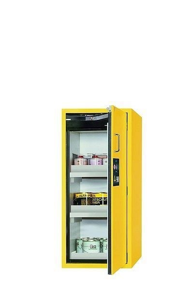 asecos Sicherheitsschrank S-CLASSIC-90, S90.129.060.WDASR in sicherheitsgelb RAL 1004 mit 2x Wannenboden Standard (Polypropylen), 30241-002-33505