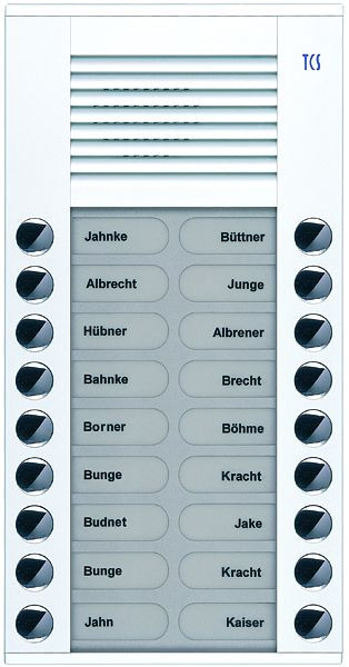 TCS Audio Außenstation Serie PES 18 Klingeltasten (rechts-/ linksbündig), AP weiß, PES18-WS/04