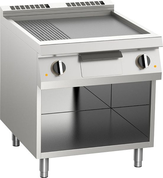 KBS Elektro-Grillplatte aus Edelstahl 2/3 glatt + 1/3 gerillt 10,8kW 2 Heizzonen, 10412455