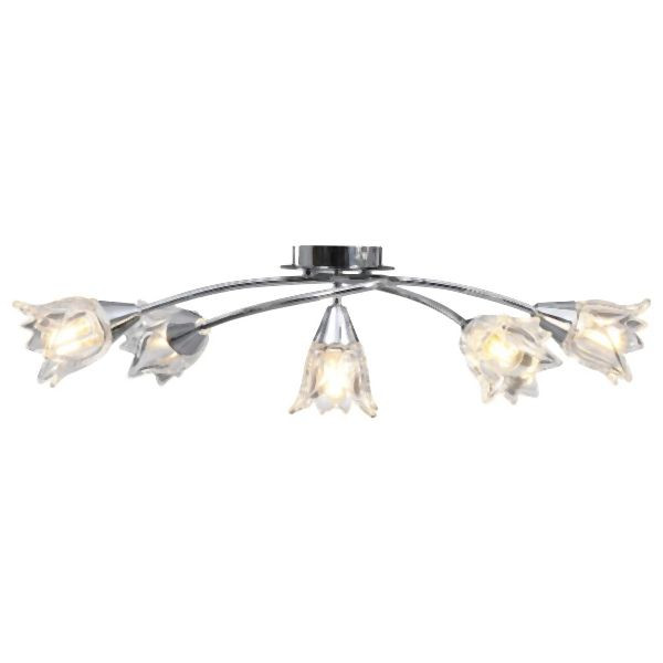 vidaXL Deckenleuchte mit Glasschirmen für 5 E14 Glühlampen, 289236