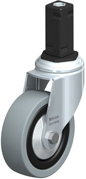 Blickle LKRA-VPA 101G-11-FA-EV14 Apparate-Lenkrolle mit Expander, Vollgummi, Grau, 848199