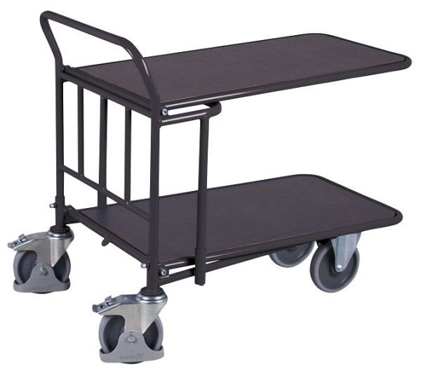 VARIOfit C+C Wagen mit 2 Ladeflächen aus Siebdruckplatte, Ladefläche: 1.030 x 600 mm, RAL 7016 anthrazitgrau, sw-600.112/AG