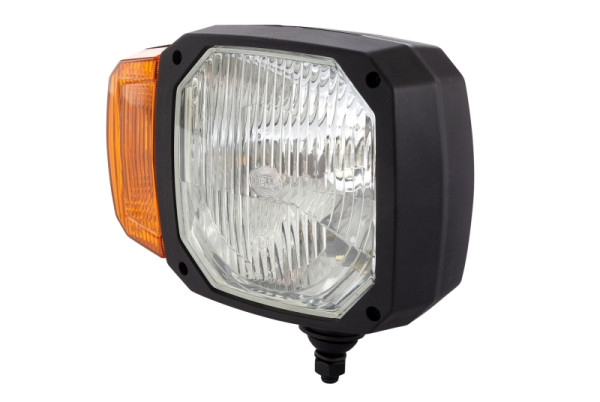 HELLA Halogen-Hauptscheinwerfer, 24V, Einbau, ECE R112.01/E9 16338/AIS-012, Lichtscheibenfarbe: gelb, Stecker: DEUTSCH, rechts, 1EA 328 450-521