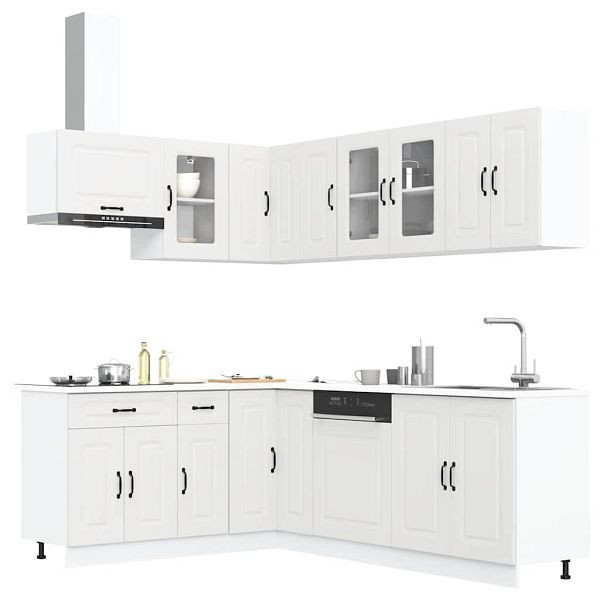 vidaXL 11-tlg. Küchenschrank-Set Kalmar Weiß Holzwerkstoff, 3314881