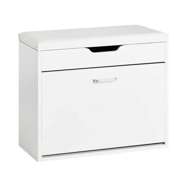 SoBuy Schuhbank mit einer Tür Weiß 60x30x50 cm, Funktional, FSR95-W
