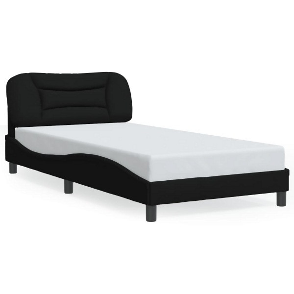 vidaXL Bettgestell mit LED Schwarz 100x200 cm Stoff, 3213685