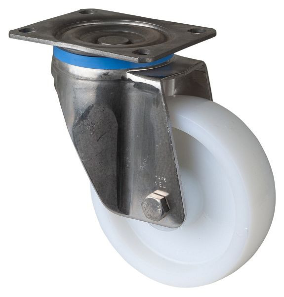 BS Rollen Edelstahl Schwerlastrolle, Breite 45 mm, Ø150 mm, bis 450 kg, Lauffläche/Radkörper Kunststoff, Edelstahl-Rollenlager, HS100.B14.151