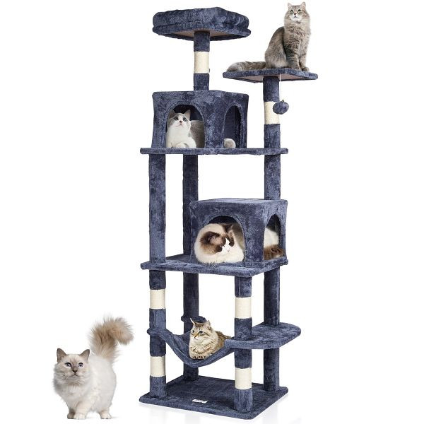 VEVOR Kratzbaum Katzenkratzbaum Kletterbaum Katzenbaum Sisal 160cm Dunkelgrau, DXSMS7C2FSH01UFZ8V0