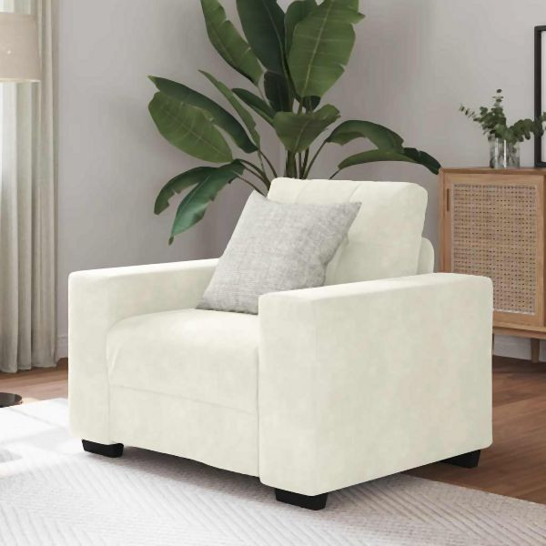 vidaXL Sessel Creme 60 cm Abmessung Samt, 4105106, 8721158690159