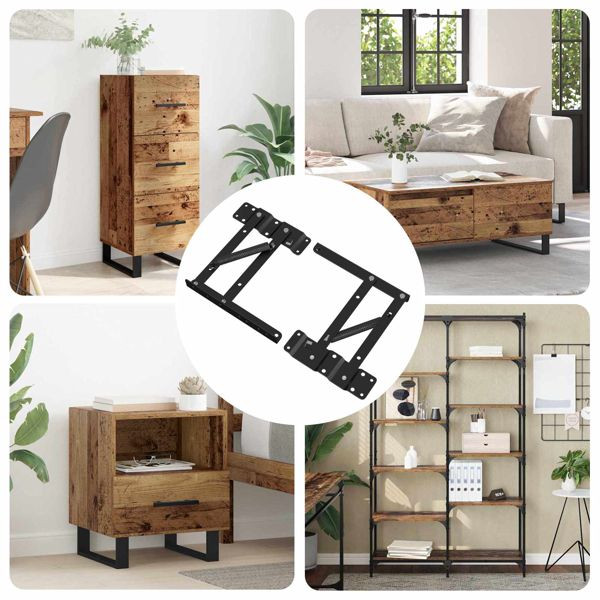 vidaXL Bettliftmechanismus 12 pcs Schwarz 340 x 95 x 40 mm Eisen, 864847