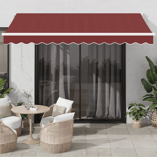 vidaXL Markise Automatisch Weinrot 350x250 cm, Top-Qualität, 3215304