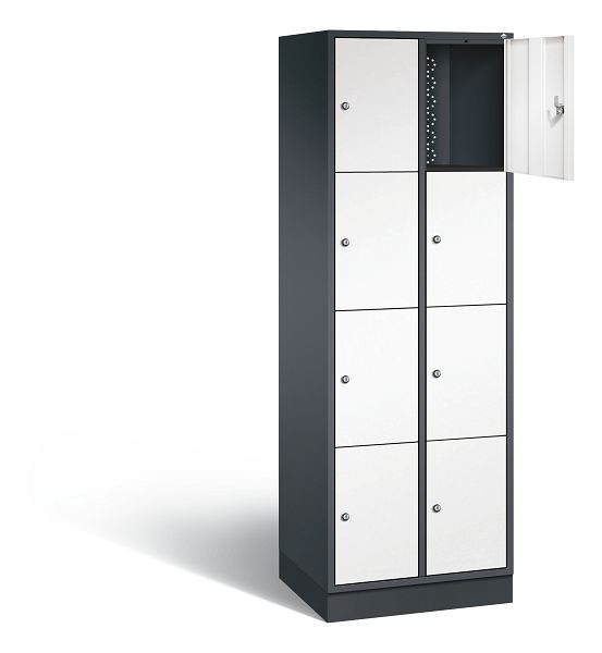 C+P Schließfachschrank Intro, H1950xB620xT490mm, Farbe: Schwarzgrau / Verkehrsweiß, 8470-201 S10178