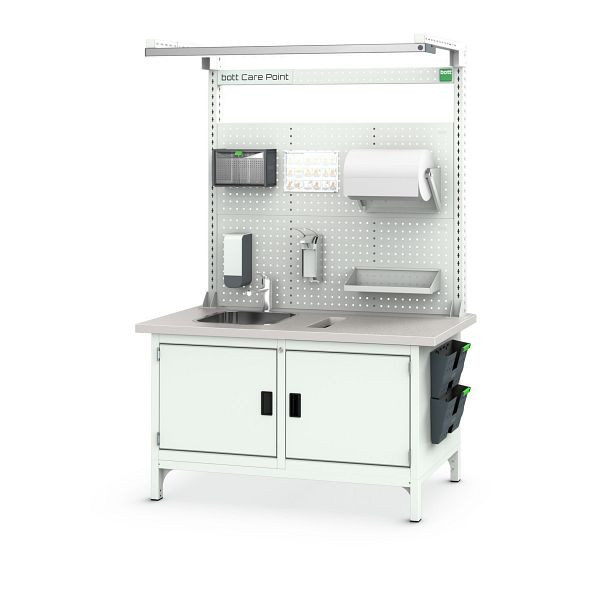 bott Care Point LED mit Waschplatz und Abfallbehälter, BxTxH: 1500x670x2200mm, RAL 7035/7035, 41003604.16V