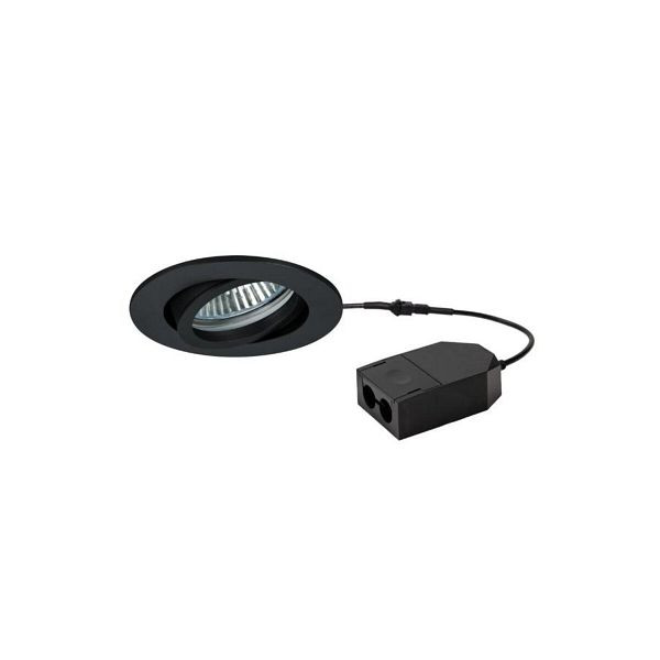 Brumberg LED-Einbaustrahler 5W LOOP-R 3000K 450lm Konverter 1LED Kunststoff IP20 schwarz hochglänzend, 143858