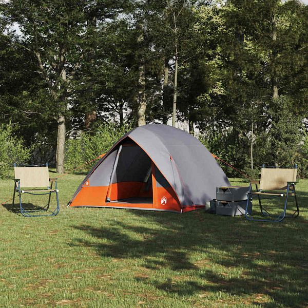 vidaXL Campingzelt Grau und Orange 320 x 275 x 190 cm Polyester, 42001162
