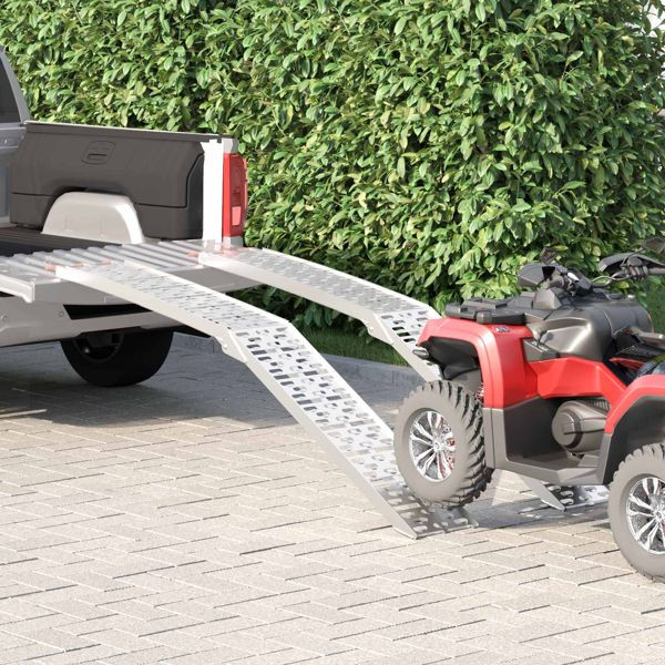 vidaXL Laderampe 2 pcs Silber 222 x 29 x 14 cm Aluminium, 42021086