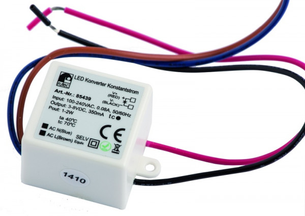 rutec Projekt LED Konverter 350mA 1,1W - 2,4W 3 - 8V Kontstantstrom Konverter, PHE439