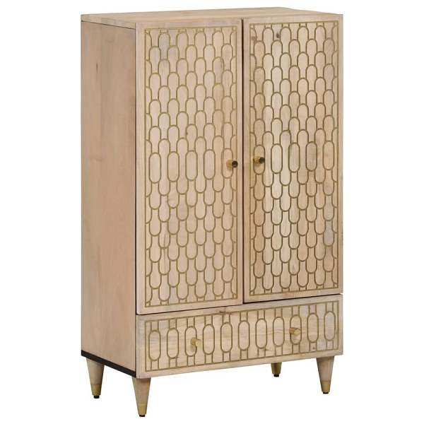 vidaXL Highboard 60x33x100 cm Massivholz Mango, Massivholz, 358278