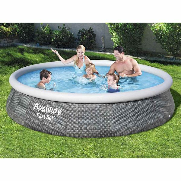 Bestway Fast Set Aufblasbares Pool-Set mit Pumpe 396x84 cm, 92845