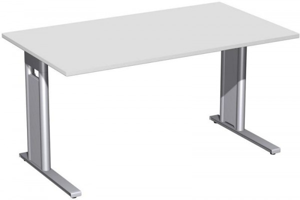 geramöbel Schreibtisch starr, C Fuß Blende optional, 1400x800x720, Lichtgrau/Silber, N-648145-LS
