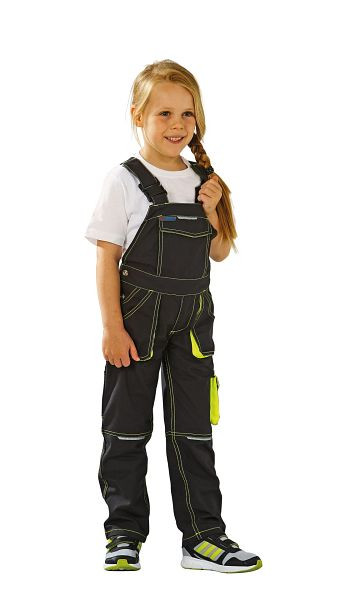 Planam Basalt Neon Junior Latzhose, anthrazit/gelb, Größe 158/164, 6120158