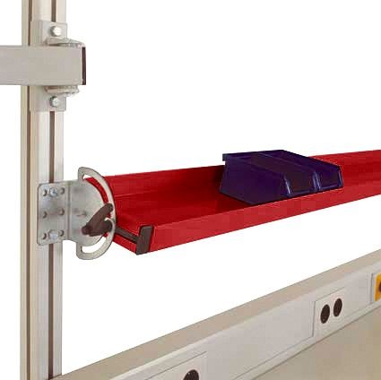 Manuflex Neigbare Ablagekonsole für CANTOLAB und ALU, Nutztiefe 495 mm, für Tischbreite 2000 mm, Rubinrot, ZB8315.3003