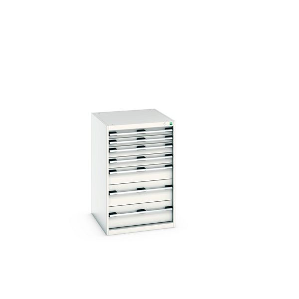 bott cubio Schubladenschrank bestückt, mit 7 Schubladen, BxTxH: 650x750x1000mm, RAL 7035/7035, Lichtgrau, 40027031.16V