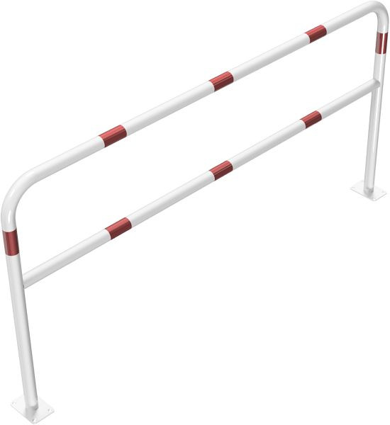 Schake Rohrbügel aus Stahlrohr Ø 48 x 2,5 mm mit Querholm für Dübel Befestigung, Gesamtbreite 2000 mm, Gesamthöhe 1000 mm, 448_64B