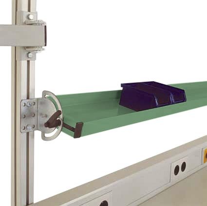 Manuflex Neigbare ESD-Ablagekonsole für CANTOLAB, Nutztiefe 495 mm, für Tischbreite 1600 mm, Resedagrün, LZ8319.6011