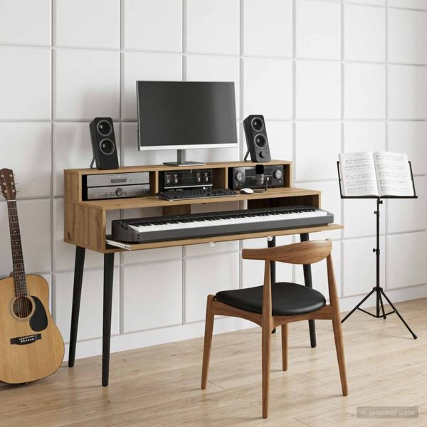 vidaXL Studiotisch Artisan-Eiche 152 x 42,5 x 36 cm Holzwerkstoff, 8006723