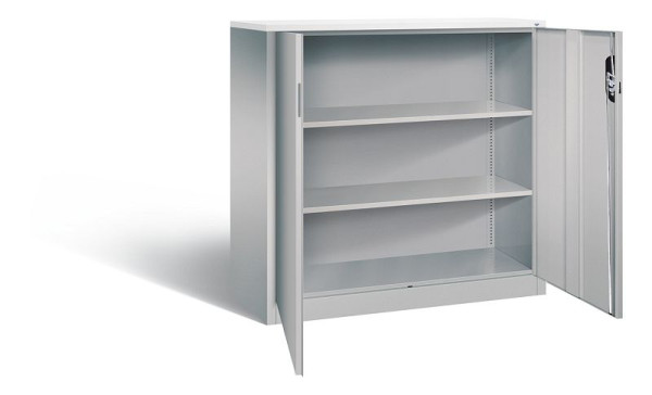 C+P Büroschrank Acurado, H1200xB1200xT500mm, Farbe: Weißaluminium, Muldengriff, 3 OH, 9487-1200 S10197