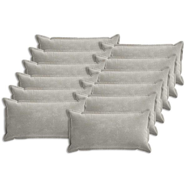 vidaXL Kissenbezug 12 Stk. HOUTEN Hellgrau 40 x 80 cm Chenille-Stoff, 918228
