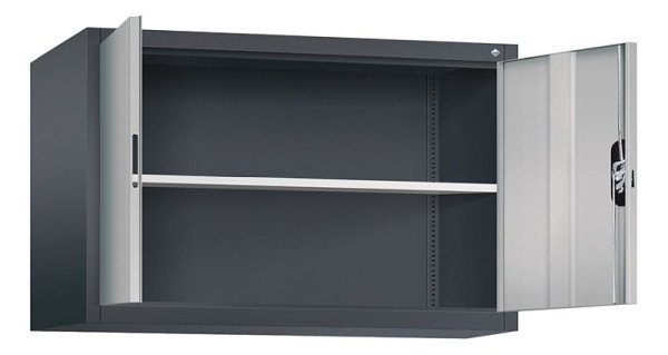 C+P Aufsatzschrank Acurado, H790xB1200xT500mm, Farbe: Schwarzgrau / Weißaluminium, Muldengriff, 9485-000 S10178