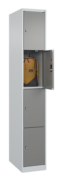 C+P Schließfachschrank Evolo PLUS, 4 Fächer, 1850x300x500mm, 7035/0004, 049000-104 S10014